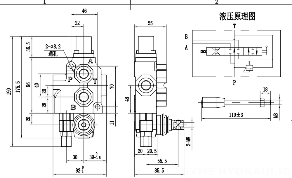 SD4 Manuel 1 distributeur Distributeur directionnel monobloc drawing image