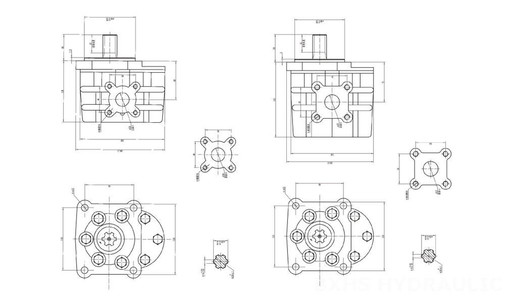 NSH-10 10 cm3/tr Pompe hydraulique à engrenages drawing image