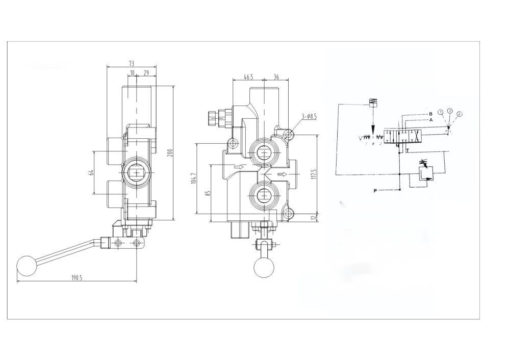 P81 Manuel 1 distributeur Soupape de fendeuse à bois drawing image