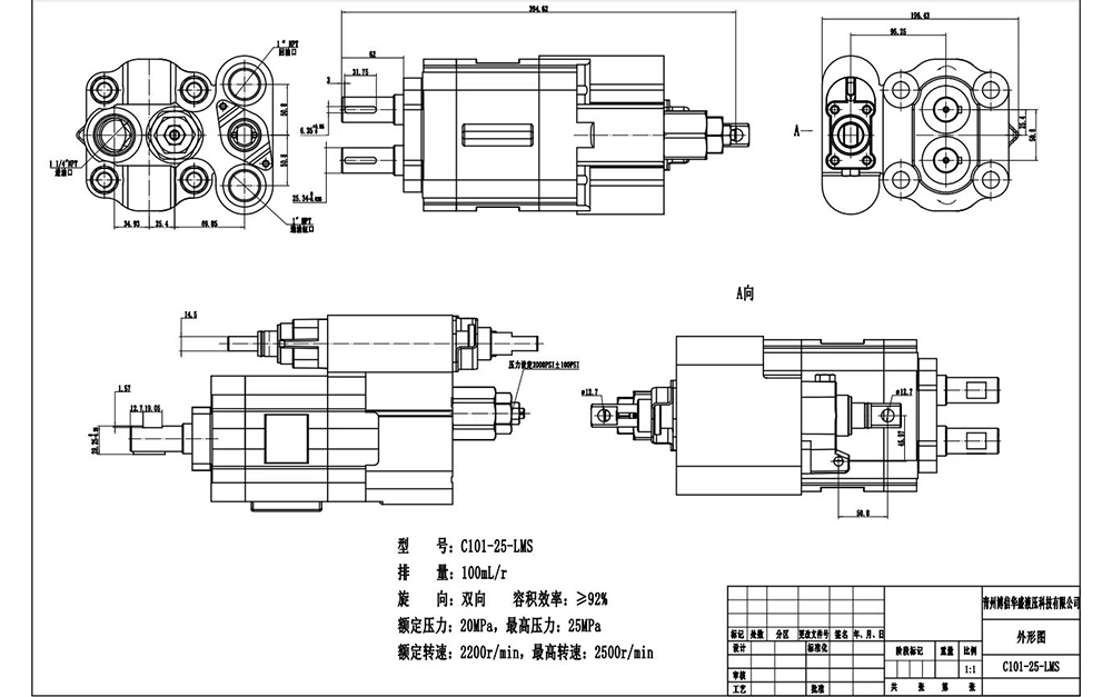 C102 112 cm³/tr Pompe hydraulique à engrenages drawing image