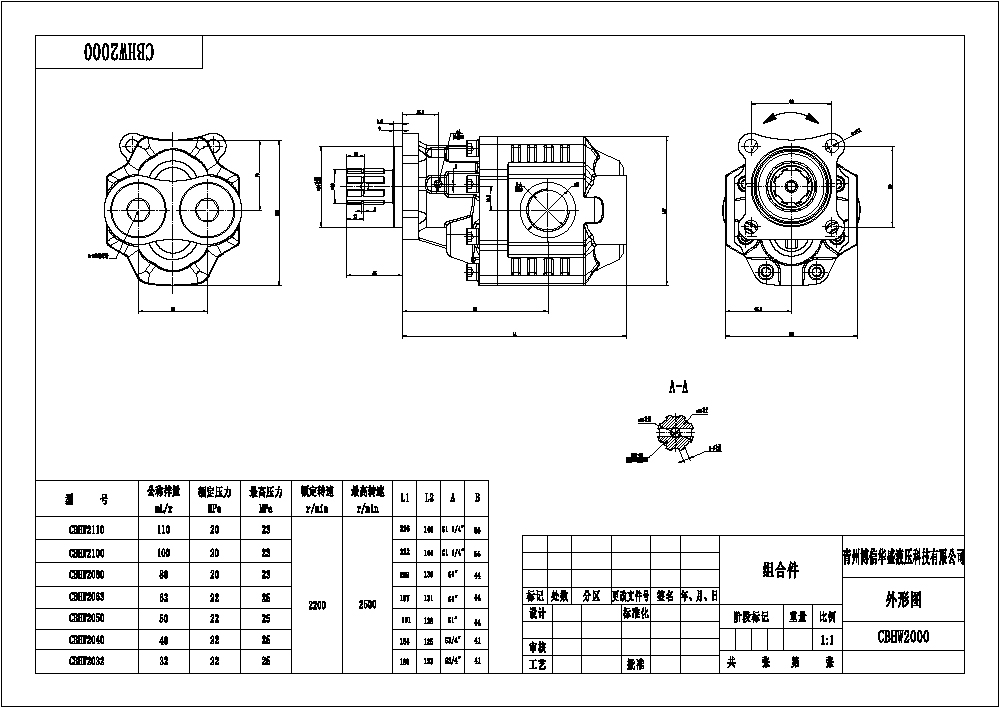 CBHST1-ISO-63-X 63 cm3/tr Pompe hydraulique à engrenages drawing image