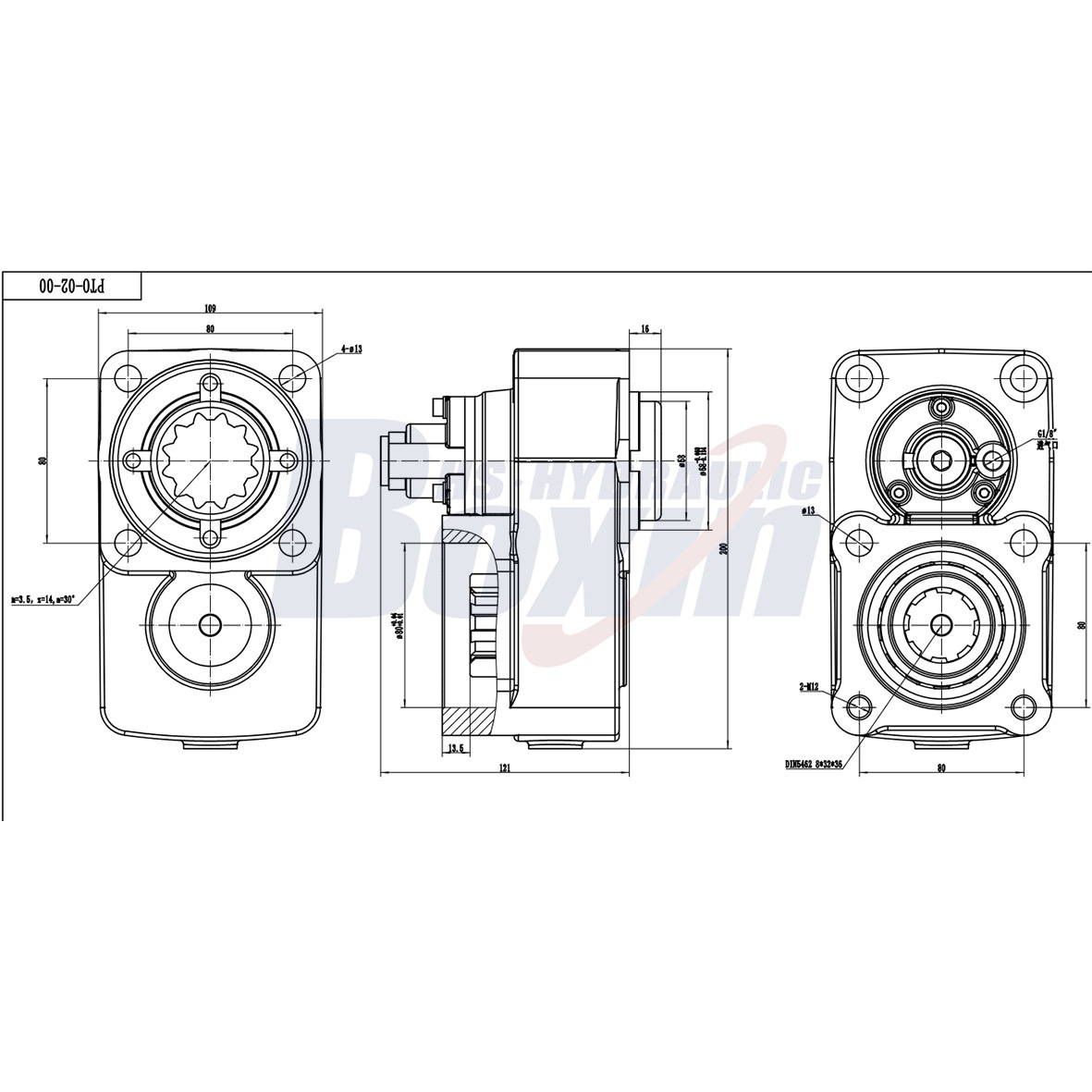 PTO-02 284 Nm 1:1.2 Prise de Force (PTO) drawing image