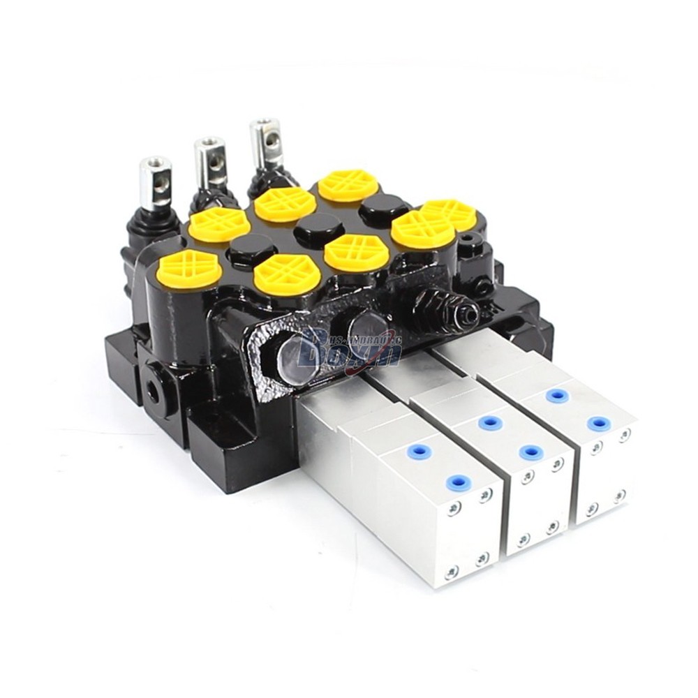 WZF-125 Pneumatique et manuel 3 tiroirs Vanne directionnelle monobloc image