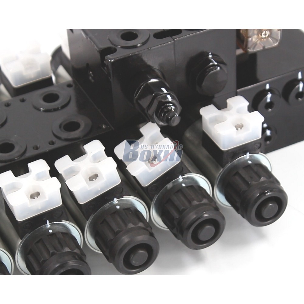 DCV56-H Series Hydraulic 5 Spool Solenoid Sectional Valve Assembly detail image