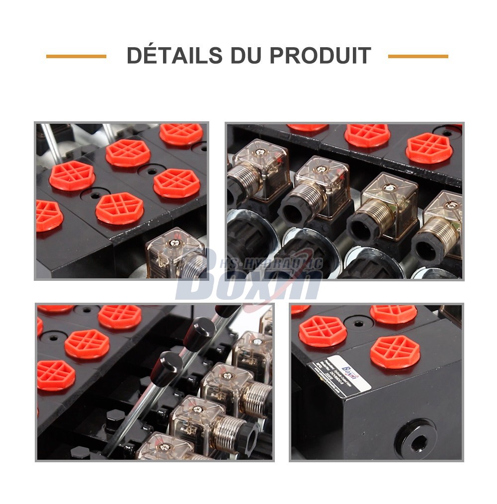 DCV58 Solénoïde et manuel 5 tiroirs Distributeur directionnel sectionnel