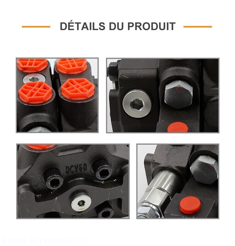 DCV60-G34 Hydraulique 1 distributeur Distributeur directionnel sectionnel