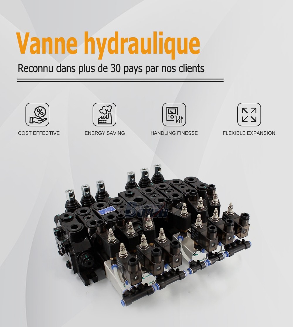 DCV60 Électro-pneumatique 6 tiroirs Distributeur directionnel sectionnel