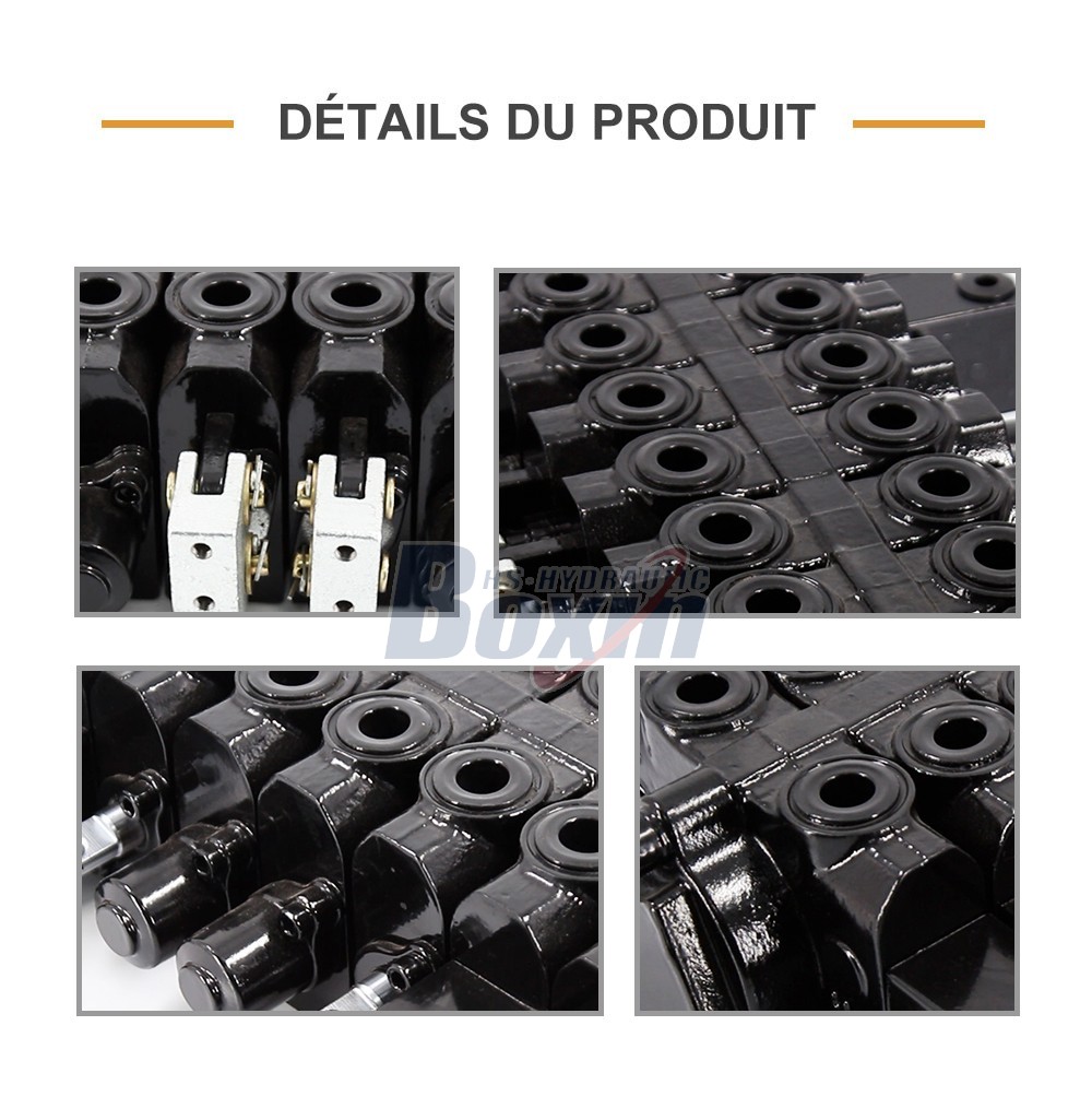 HSW50 Hydraulique et manuel 8 tiroirs Vanne directionnelle monobloc