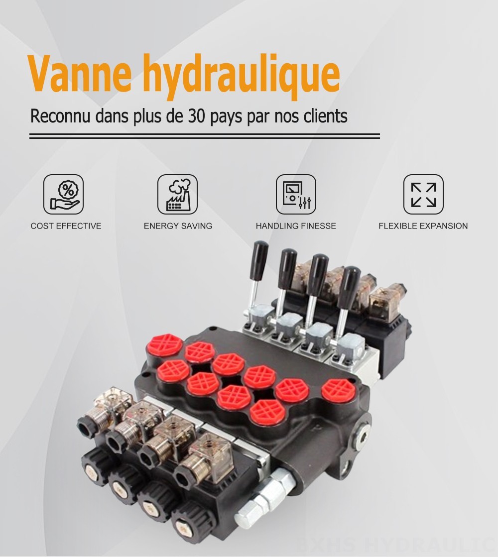 P40-S Solénoïde 4 distributeurs Vanne directionnelle monobloc