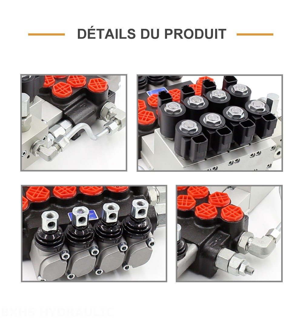 P40 Électro-hydraulique 4 distributeurs Distributeur directionnel monobloc