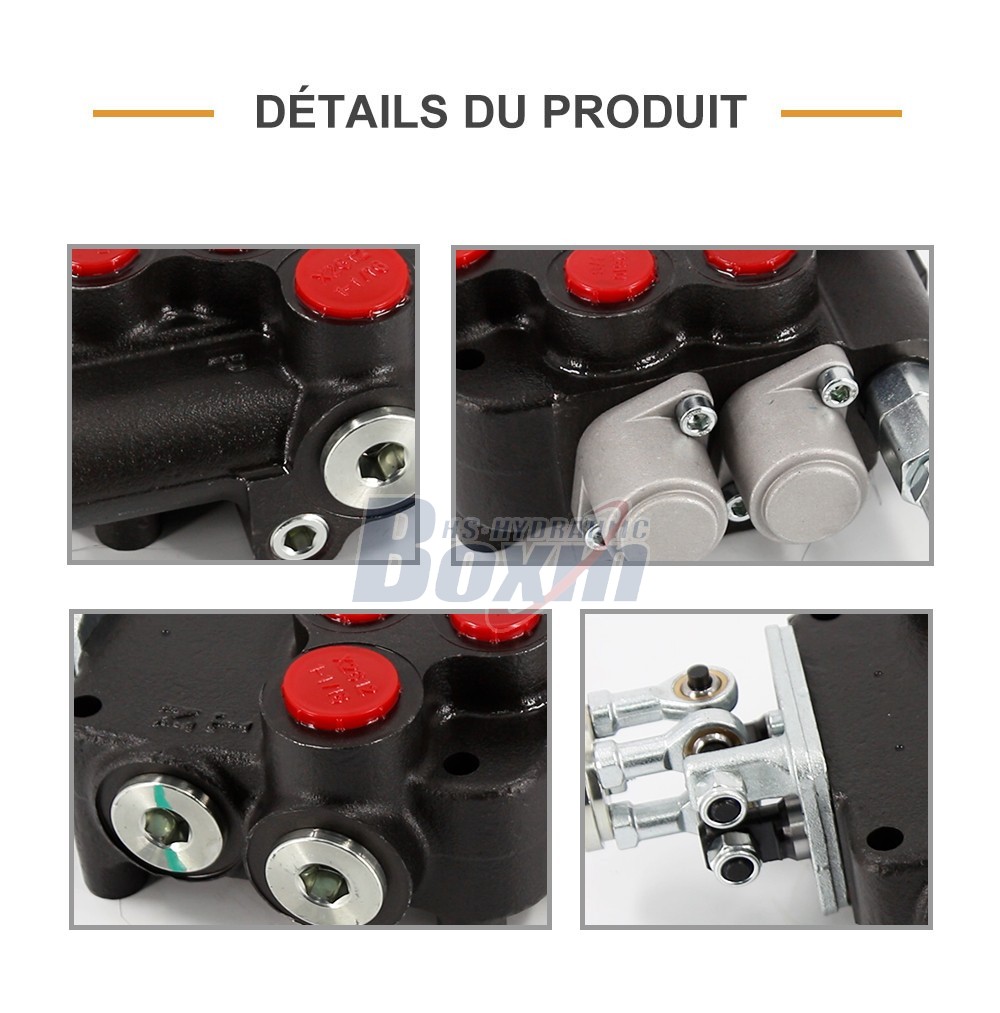 P80-U1-J2OT Manette 2 tiroirs Vanne directionnelle monobloc