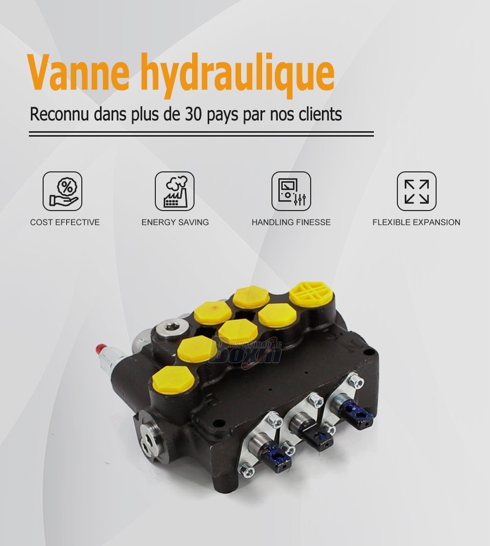 P80A-G-BT-2OT Câble 3 tiroirs Vanne directionnelle monobloc