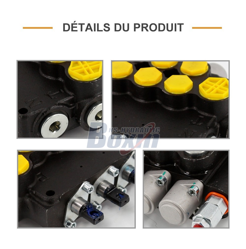 P80A-G-BT-2OT Câble 3 tiroirs Vanne directionnelle monobloc