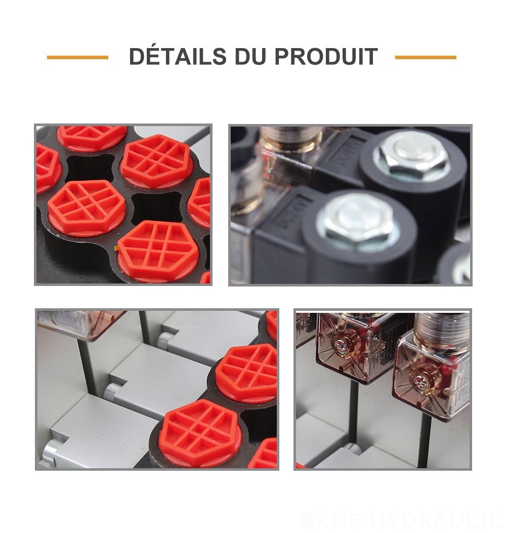 P80 Électro-hydraulique 4 distributeurs Vanne directionnelle monobloc