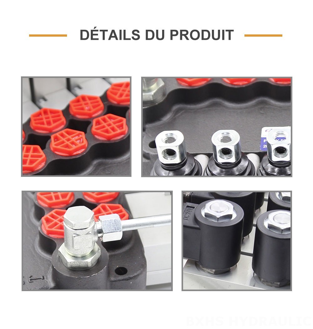 P80 Électro-hydraulique 5 distributeurs Vanne directionnelle monobloc