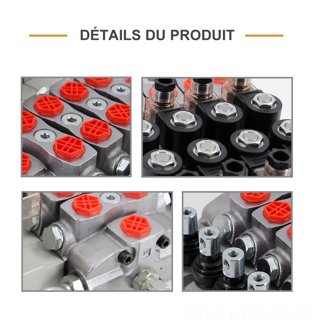SD8 Électro-hydraulique 4 distributeurs Distributeur directionnel sectionnel